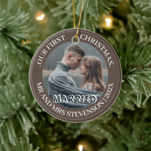 Unser erstes Weihnachten Herr und Frau frischvermä Keramik Ornament