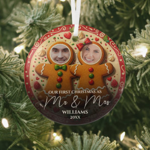 Unser erstes Weihnachten Herr und Frau lustiger Le Ornament Aus Glas