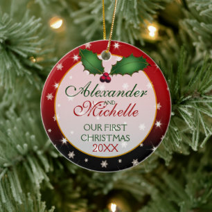 Unser erstes Weihnachten Hochzeits-Schmuck Keramikornament