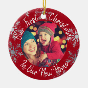 Unser erstes Weihnachten in unserem neuen Zuhause  Keramik Ornament
