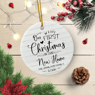 Unser erstes Weihnachten in unserem neuen Zuhause Keramik Ornament