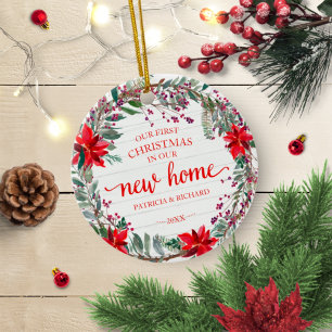 Unser erstes Weihnachten in unserem neuen Zuhause Keramik Ornament