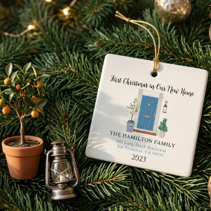 Unser erstes Weihnachten in unserem neuen Zuhause Keramikornament
