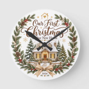 Unser erstes Weihnachten in unserem neuen Zuhause  Runde Wanduhr