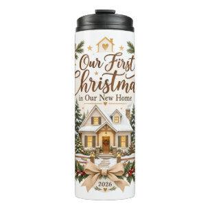 Unser erstes Weihnachten in unserem neuen Zuhause Thermosbecher