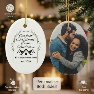 Unser erstes Weihnachten in unserer neuen Heimatad Keramik Ornament