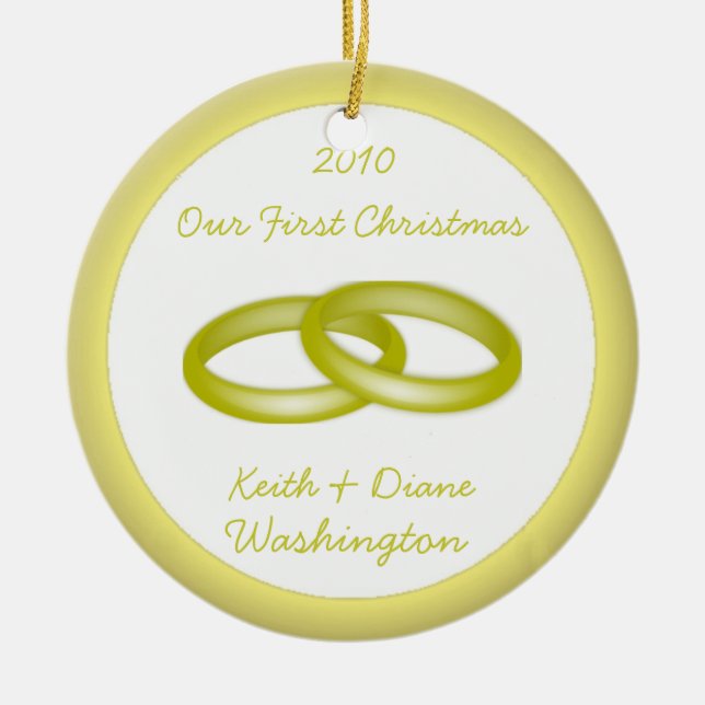 Unser erstes Weihnachten Keramik Ornament (Vorne)