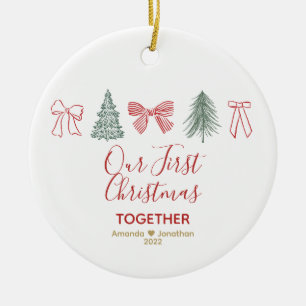 Unser erstes Weihnachten Minimalistischer Bogen & Keramik Ornament