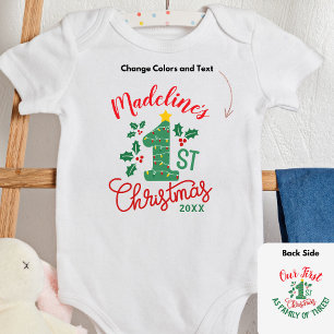 Unser erstes Weihnachten mit Name, Als Familie zu Baby Strampler