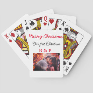 Unser erstes Weihnachten Name Foto Hochzeit Verlob Spielkarten