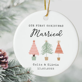 Unser erstes Weihnachten verheiratet Benutzerdefin Keramik Ornament