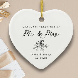 Unser erstes Weihnachten verheiratet Herr und Frau Keramik Ornament