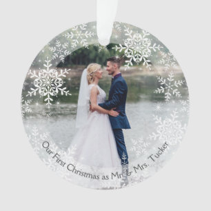 Unser erstes Weihnachten verheiratet Herr und Frau Ornament