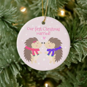 Unser erstes Weihnachten verheiratet! Niedliche Keramik Ornament