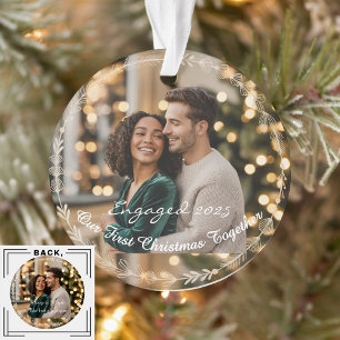 Unser erstes Weihnachten Verlobt 1 Foto Keepake Ornament