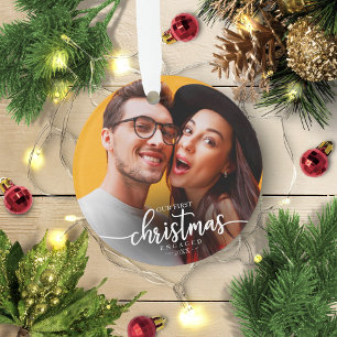 Unser erstes Weihnachten verlobt einfache elegante Ornament