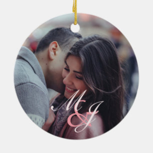 Unser erstes Weihnachten Verlobt Elegant Minimalis Keramik Ornament