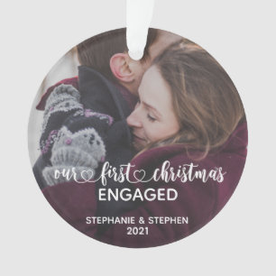 Unser erstes Weihnachten verlobt  handgeschriebene Ornament