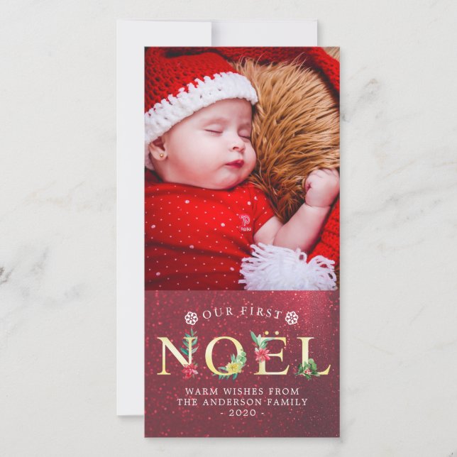 Unser erstes WEIHNACHTEN Weihnachten Poinsettia Ho (Vorderseite)