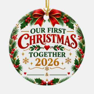 Unser erstes Weihnachten zusammen 2026 Keramik Ornament