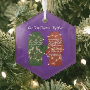 Unser erstes Weihnachten zusammen Gemütlich Gestri Ornament Aus Glas