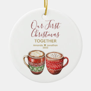 Unser erstes Weihnachten zusammen heißes Cocoa-Ges Keramik Ornament