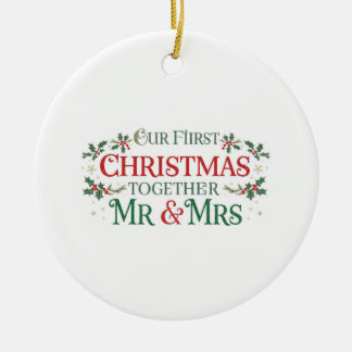 Unser erstes Weihnachten zusammen Herr und Frau Keramik Ornament