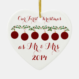 Unser erstes Weihnachten zusammen Keramikornament