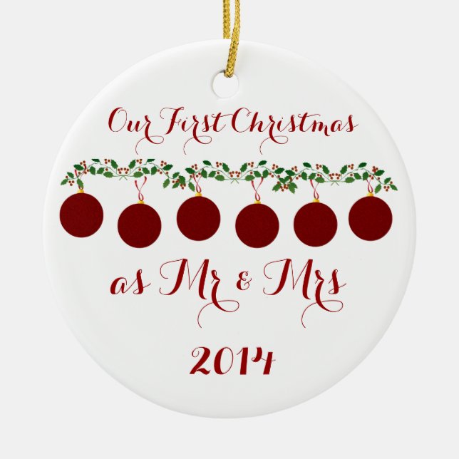 Unser erstes Weihnachten zusammen Keramikornament (Vorne)