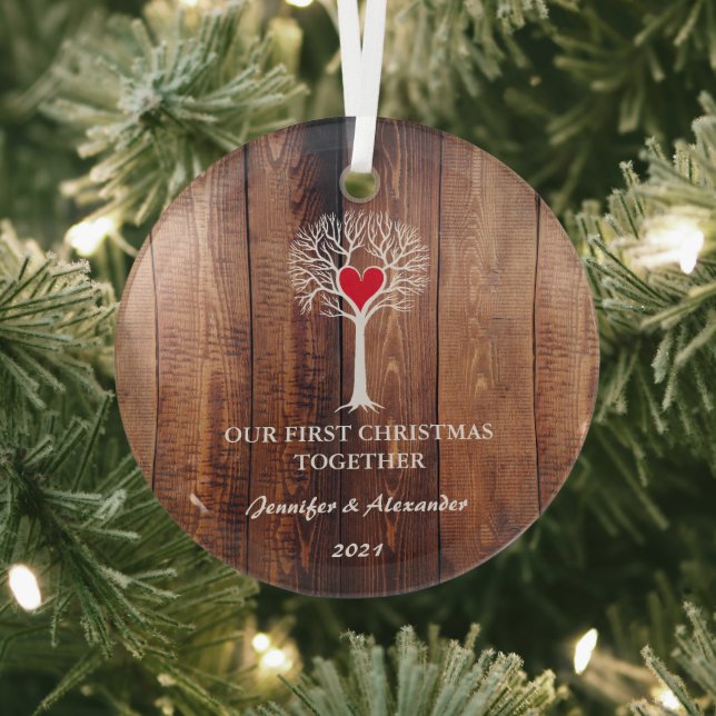 Unser erstes Weihnachten zusammen Liebe Baum rusti Ornament Aus Glas (InSitu)