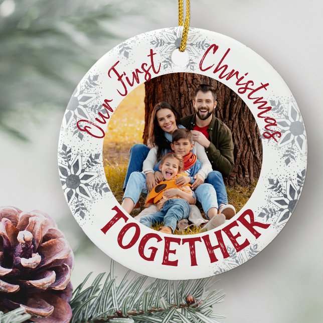 Unser erstes Weihnachten zusammen mit uns. Benutze Keramik Ornament (First Christmas Together family photo ornament)
