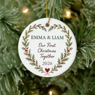 Unser erstes Weihnachten zusammen personalisiert Keramik Ornament