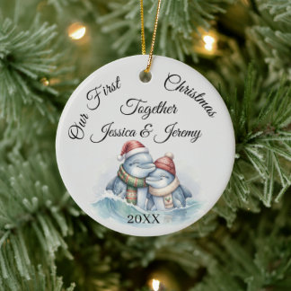 Unser erstes Weihnachten zusammen personalisierter Keramik Ornament