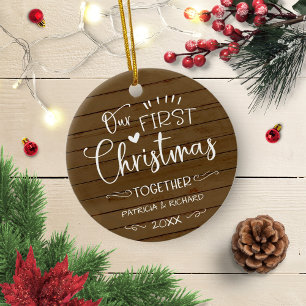 Unser erstes Weihnachten zusammen Rustikaler Chic Keramik Ornament