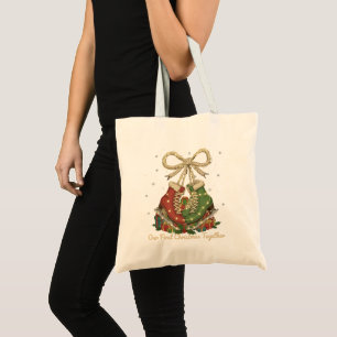 Unser erstes Weihnachten zusammen Vintage Eisschuh Tragetasche