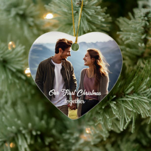 Unser erstes Weihnachts-1-Foto Keramik Ornament