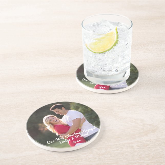 Unser erstes Weihnachts-Coupé-Foto Getränkeuntersetzer (Seite)