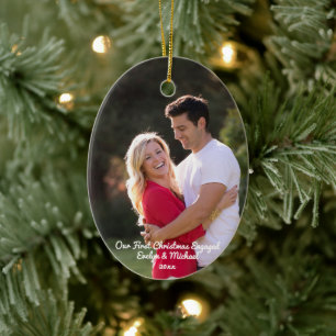 Unser erstes Weihnachts-Coupé-Foto Keramik Ornament
