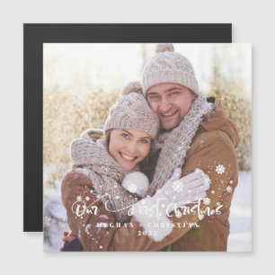 Unser erstes Weihnachts-Foto Holiday Magne Magnetkarte