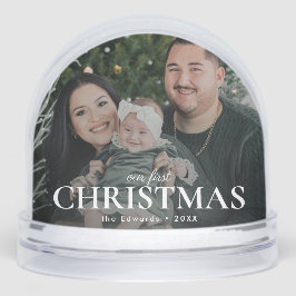 Unser erstes Weihnachts-Foto Schneekugeln