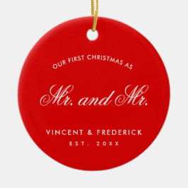 Unser erstes Weihnachts-Gay-Foto Red Keramik Ornament