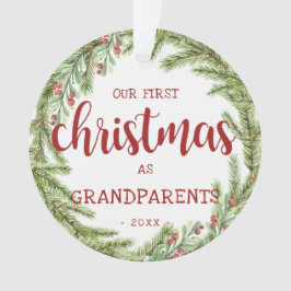 Unser erstes Weihnachts-Großeltern-Foto Ornament