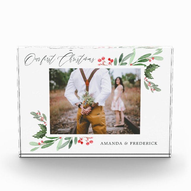 Unser erstes Weihnachts-Holly-Jolly-Foto Fotoblock (Vorderseite)