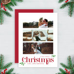 Unser erstes Weihnachts-Modern-Neugeborenes-Foto Feiertagskarte<br><div class="desc">Die First Christmas Modern Newlywed Three Foto Holiday Card bietet eine schicke Möglichkeit, Ihre ersten Weihnachten als Neuvermählte zu feiern. Mit einer schlanken Collage von drei Fotos mit eleganten roten Akzenten verbindet diese Karte modernes Design perfekt mit Urlaubswärme - leicht anpassbar, und ich bin hier um Ihnen zu helfen, wenn...</div>