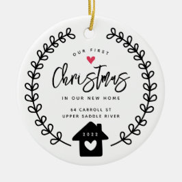 Unser erstes Weihnachts-neues Haus Keramik Ornament