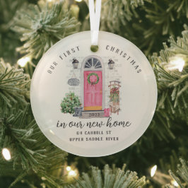 Unser erstes Weihnachts-neues Haus Ornament Aus Glas