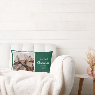 Unser erstes Weihnachts-Newlywings-Foto-Script grü Lendenkissen