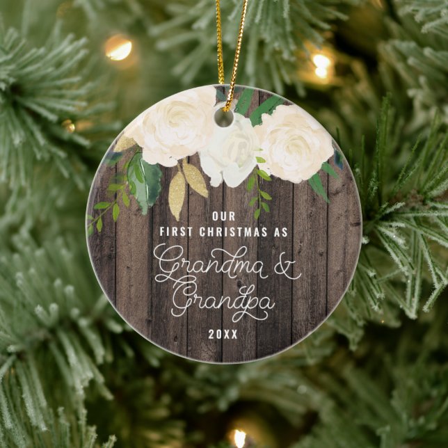 Unser erstes Weihnachts-Oma Personalisiert Keramik Ornament (Baum)