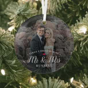 Unser erstes Weihnachts-Personalisiert-Foto-Orname Ornament Aus Glas