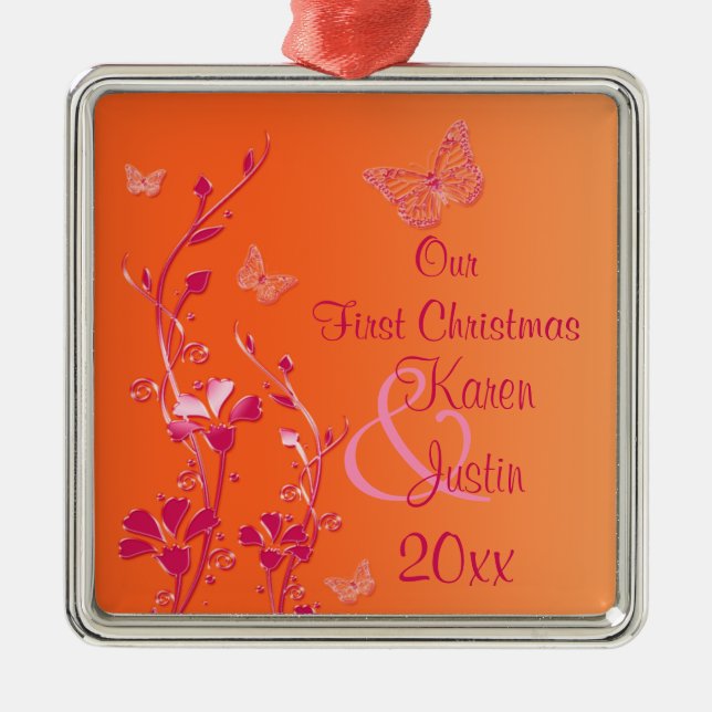 Unser erstes Weihnachts-Premium-Sake-Ornament Silbernes Ornament (Vorne)